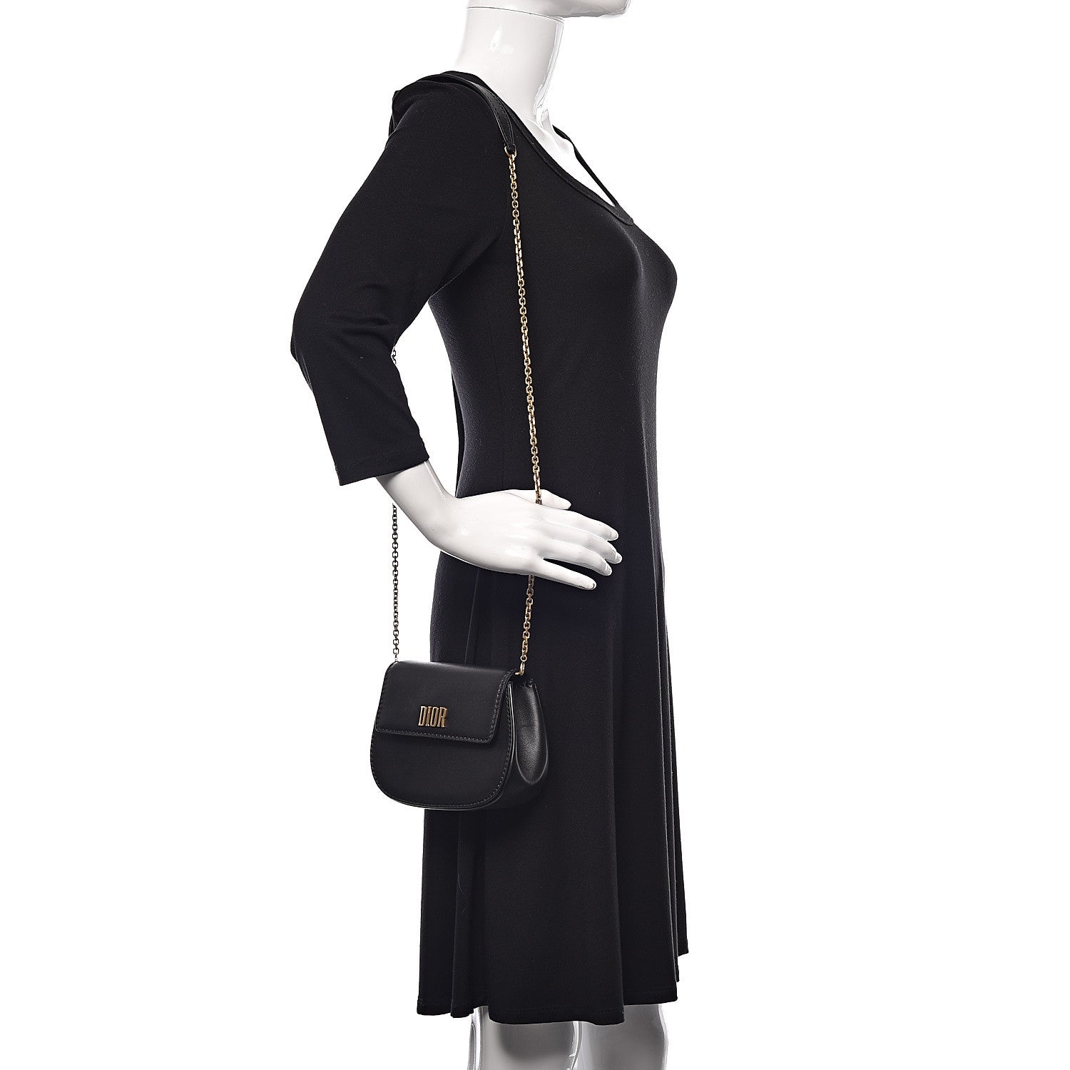 Christian Dior Calfskin Dio(r)evolution Clutch With Chain Black 2 of 9