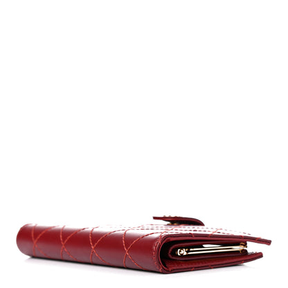 Chanel Calfskin Diamond Stitched French Wallet Red 3 of 4