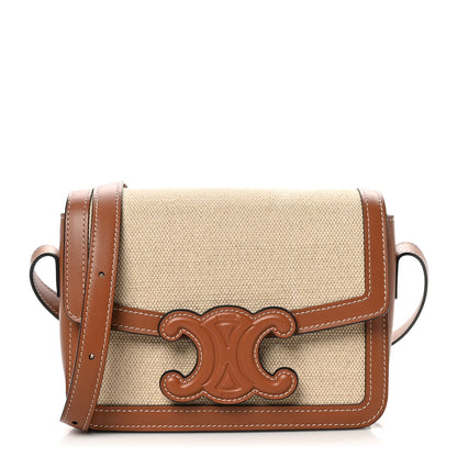 Celine Textile Natural Calfskin Teen Triomphe Natural Tan 1 of 9