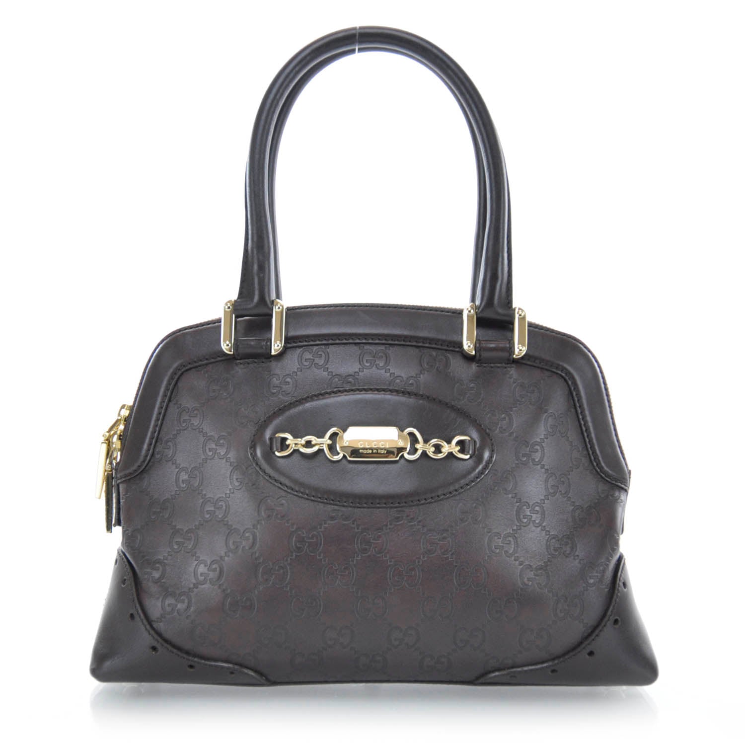 Gucci Guccissima Punch Handbag Chocolate Brown 1 of 9
