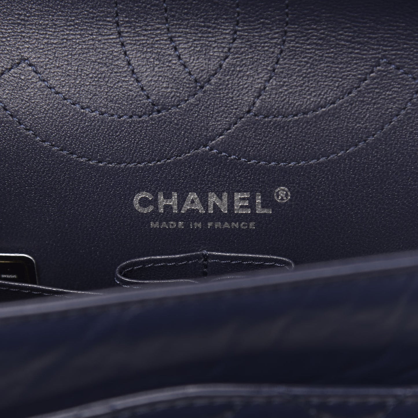 Aged Calfskin Quilted 2.55 Reissue 226 Flap Navy Blue