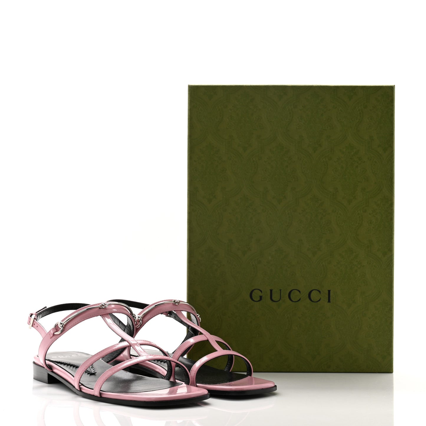 Calfskin Horsebit Divine Slingback Sandals 38.5 Pink