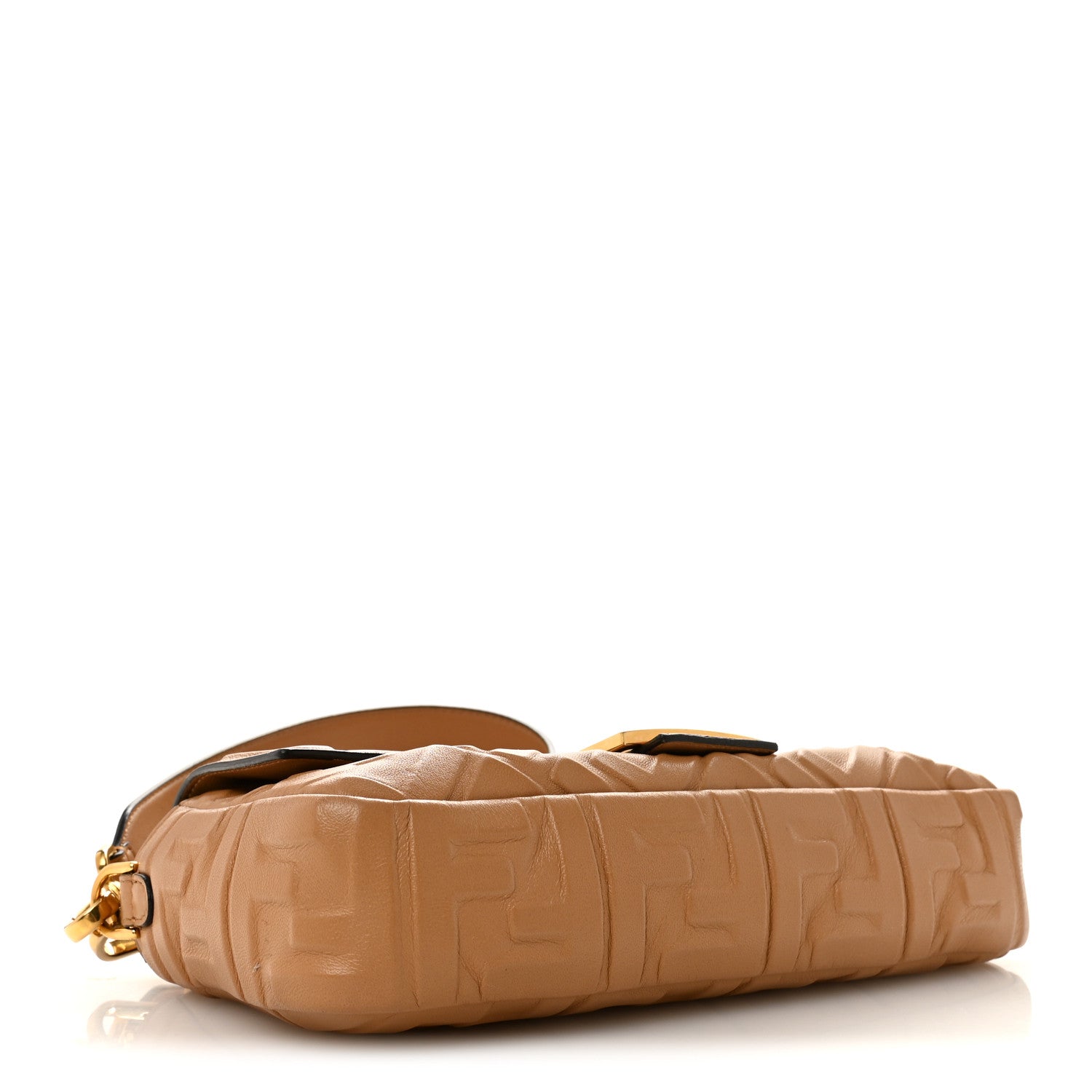 Fendi Nappa FF 1974 Embossed Baguette Miele Scuro 4 of 16