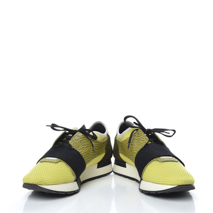 Balenciaga Calfskin Womens Race Runner Sneakers 41 Neon Black 5 of 12