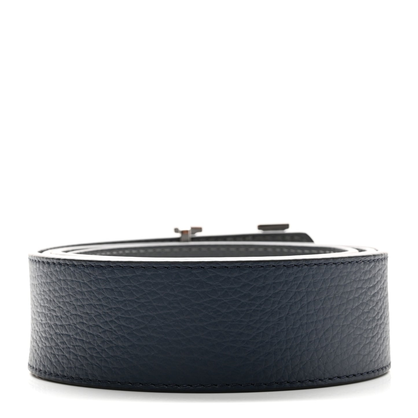 Taurillon Calfskin 30mm LV Initiales Reversible Belt 100 40 Navy