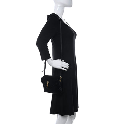 Saint Laurent Velvet Y Quilted Monogram Toy Loulou Chain Satchel French Black 2 of 10