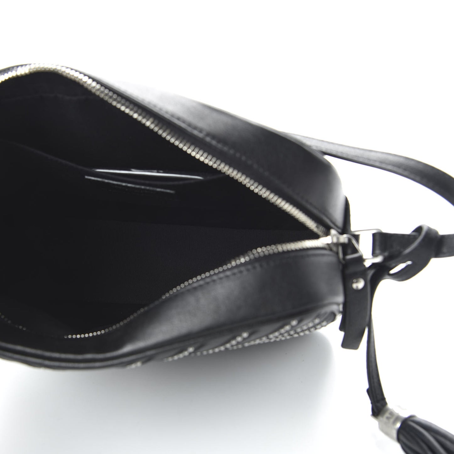 Calfskin Studded Matelasse Monogram Lou Camera Bag Black