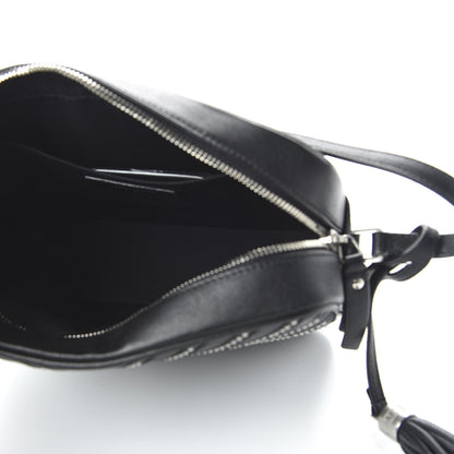Saint Laurent Calfskin Studded Matelasse Monogram Lou Camera Bag Black 5 of 9