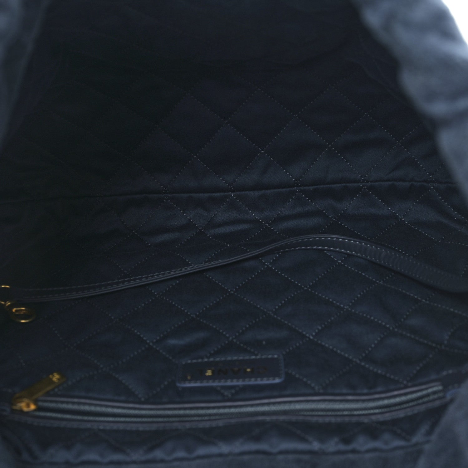 Chanel Velvet Camellia Quilted Small Chanel 22 Dark Blue 6 of 10