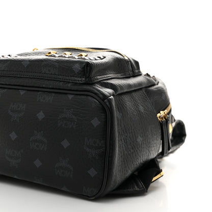MCM Grained Calfskin Visetos Studded Small Stark M Backpack Black 10 of 10