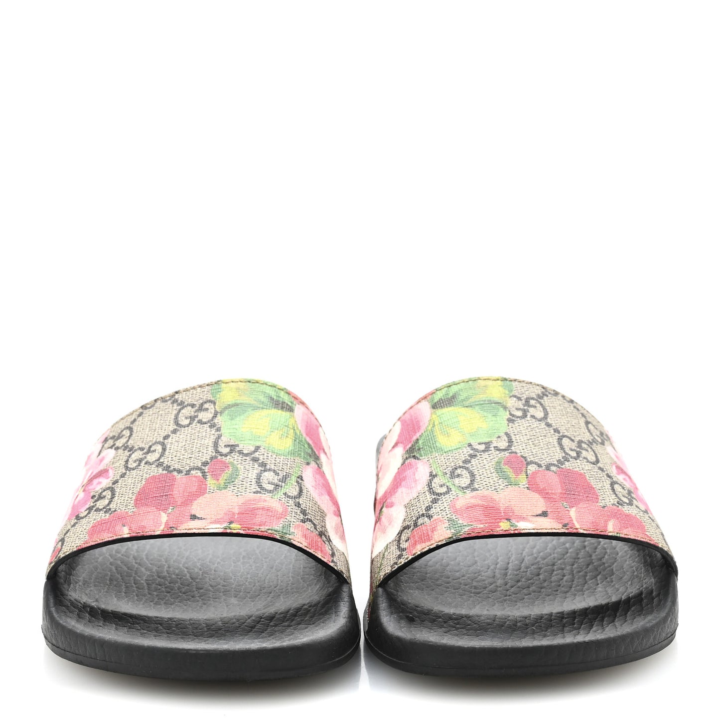 GG Supreme Monogram Blooms Slide Sandals 36 Beige Multicolor
