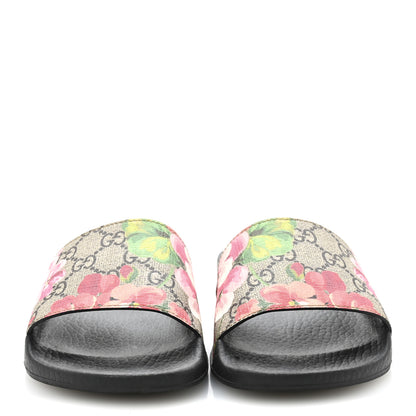 Gucci GG Supreme Monogram Blooms Slide Sandals 36 Beige Multicolor 3 of 9