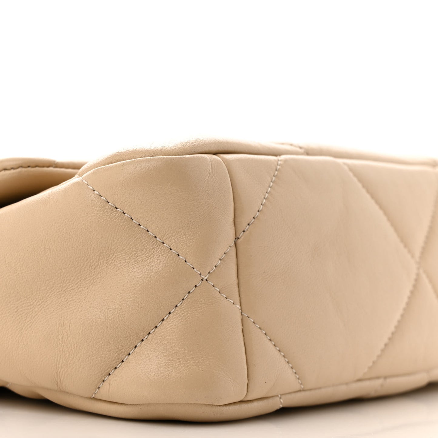 Lambskin Quilted Medium Chanel 19 Flap Light Beige