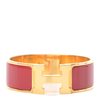 Hermes Enamel Wide Clic Clac H Bracelet PM Red 1 of 6