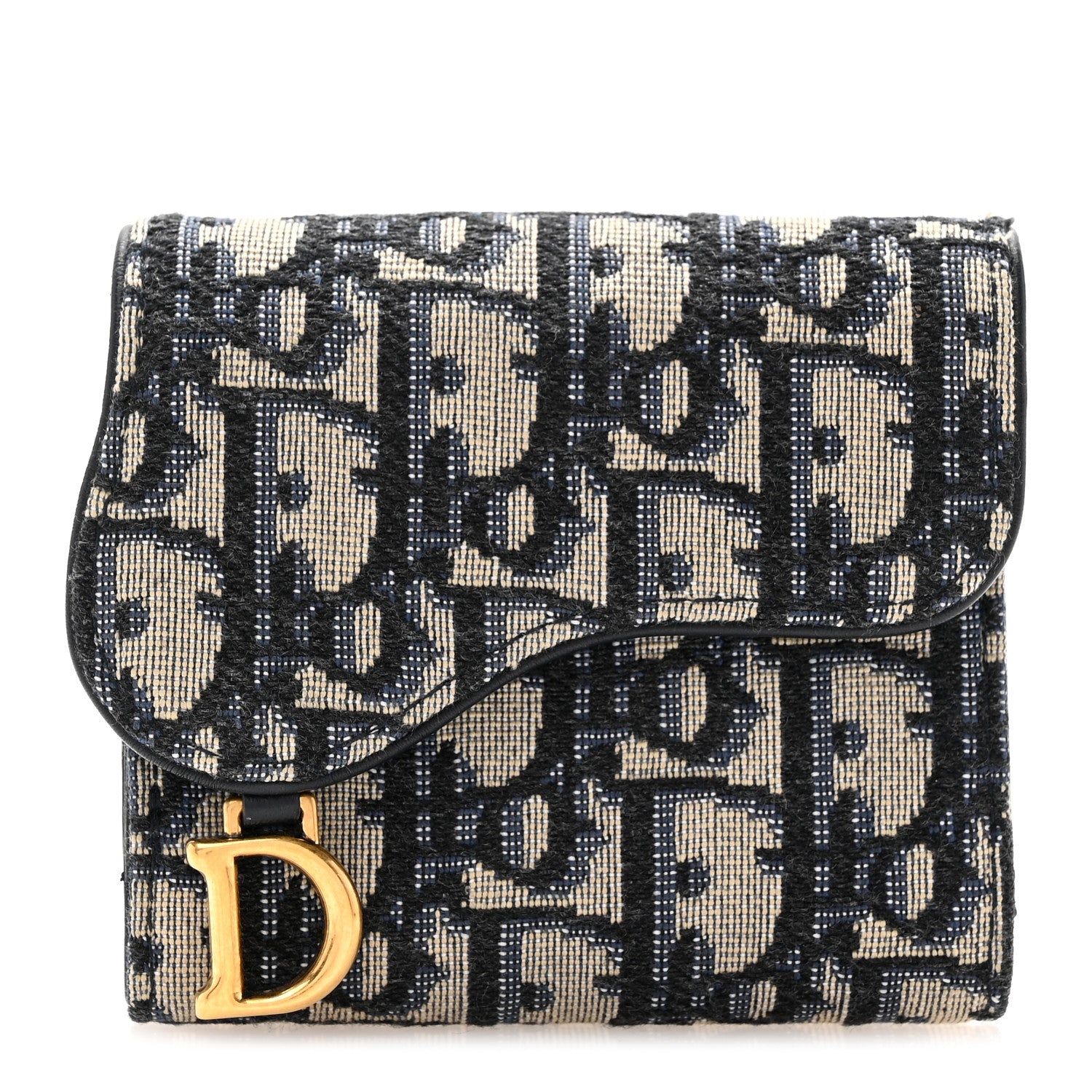 Christian Dior Oblique Saddle Lotus Wallet Blue 1 of 11
