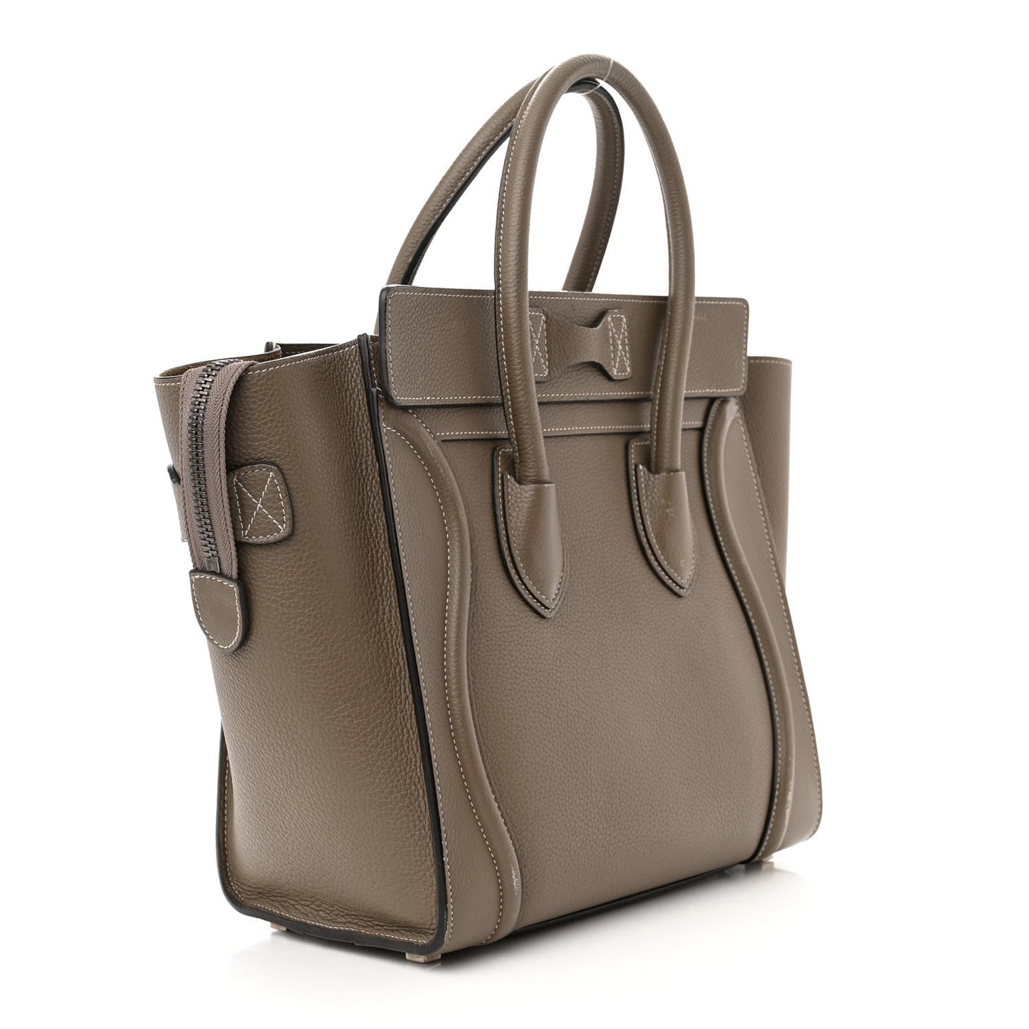 Smooth Calfskin Interstice Micro Luggage Light Taupe