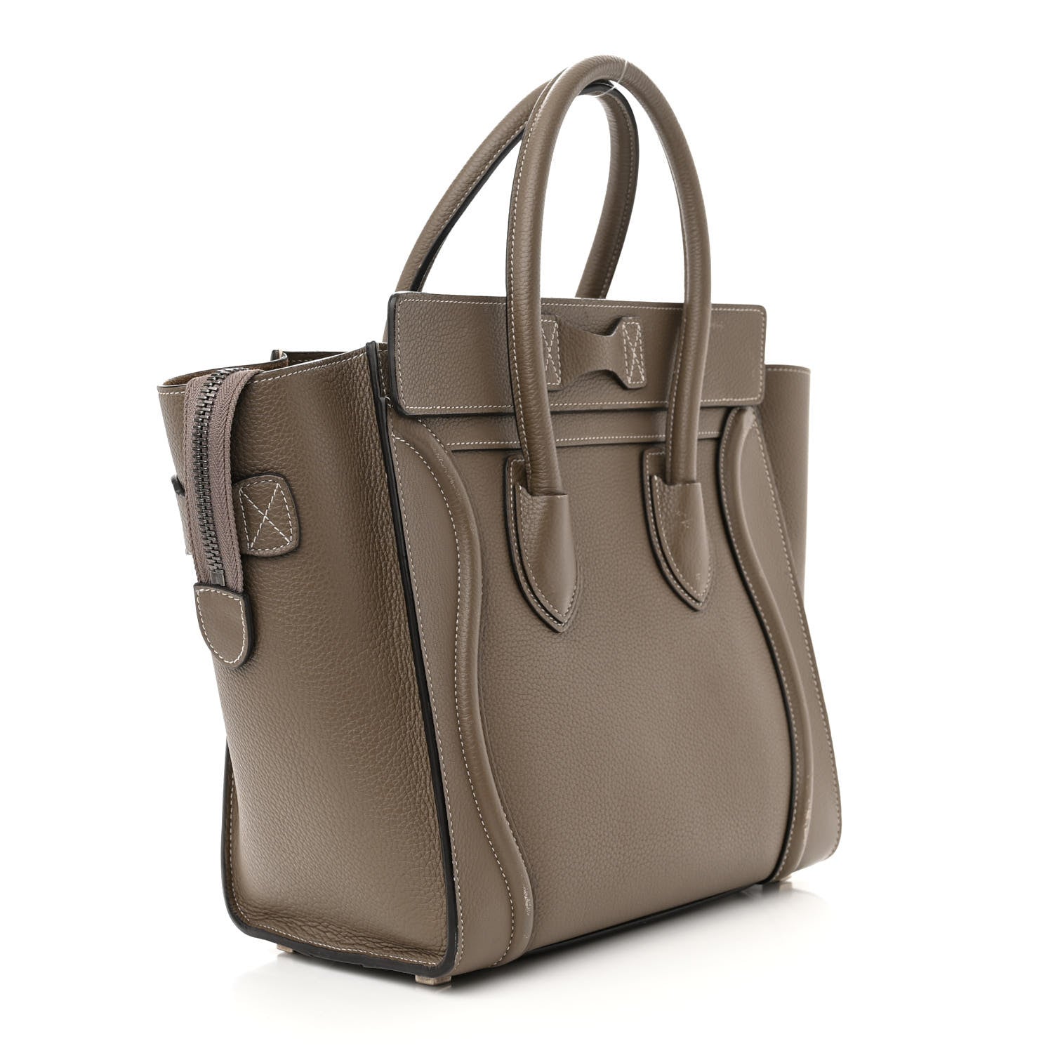 Celine Smooth Calfskin Interstice Micro Luggage Light Taupe 3 of 18