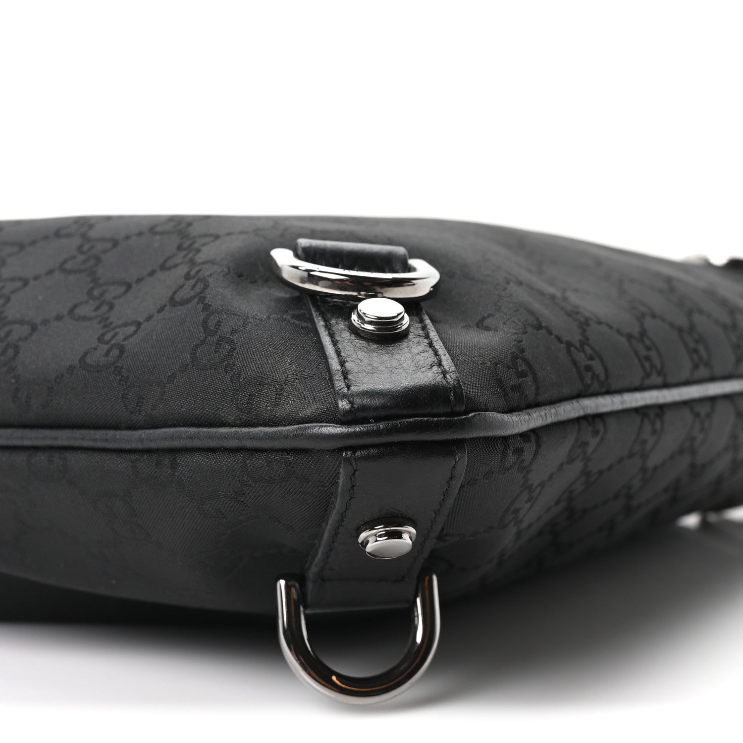 Gucci Nylon Monogram Abbey Messenger Bag Black 9 of 10