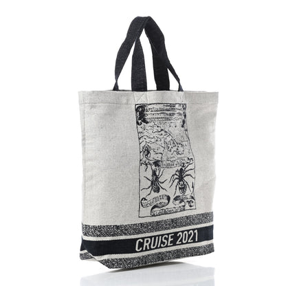Christian Dior Canvas Print Cruise Tote Ivory Black 3 of 10