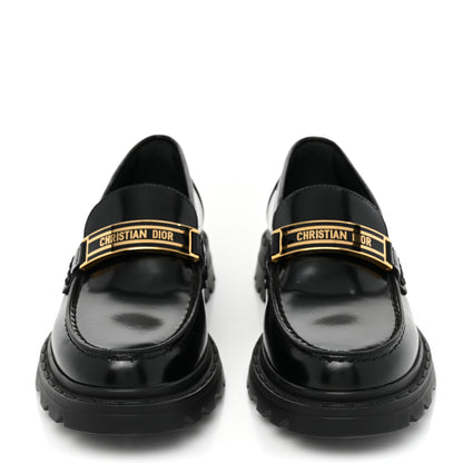 Christian Dior Brushed Calfskin Dior Code Lug Sole 15mm Loafers 36 Black 2 of 9