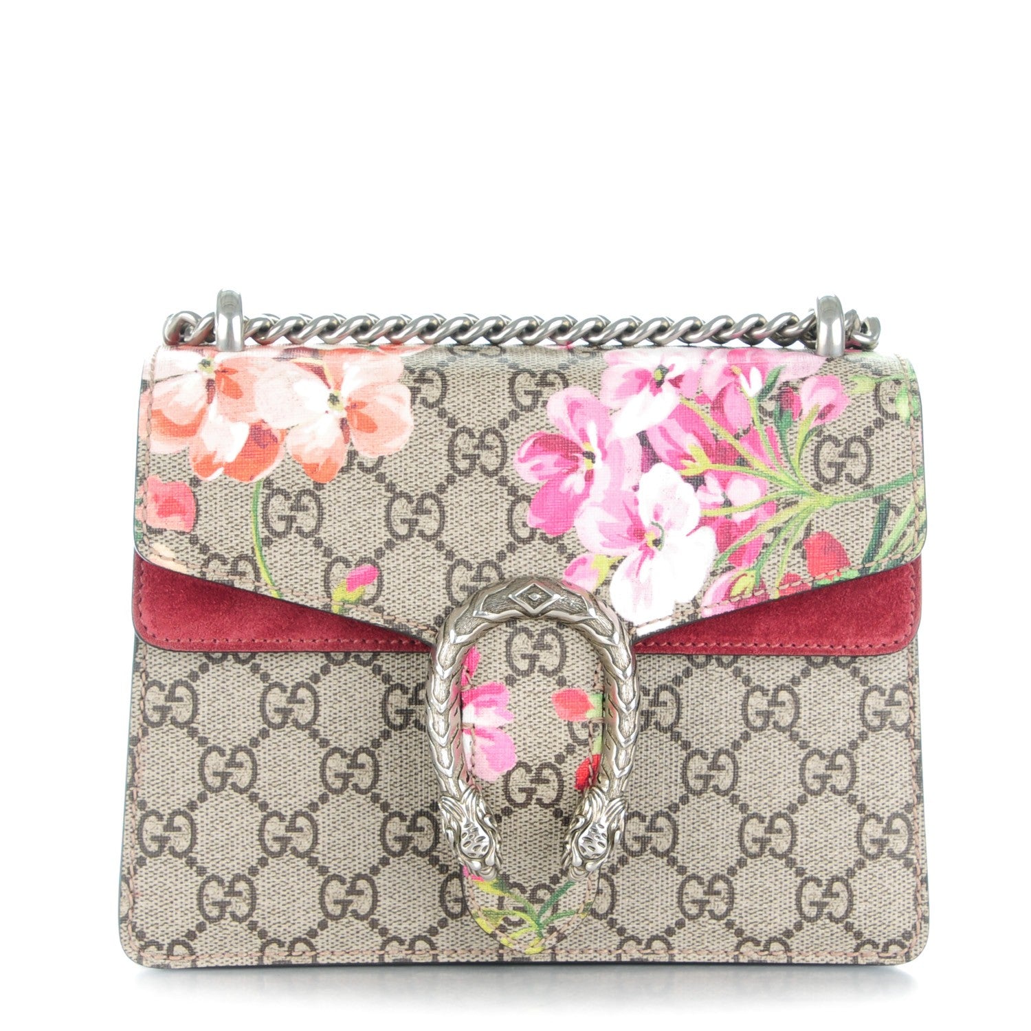 Gucci GG Supreme Monogram Blooms Mini Dionysus Shoulder Bag Beige Multicolor Dry Rose 1 of 7