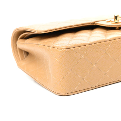 Chanel Caviar Quilted Medium Double Flap Beige 8 of 10