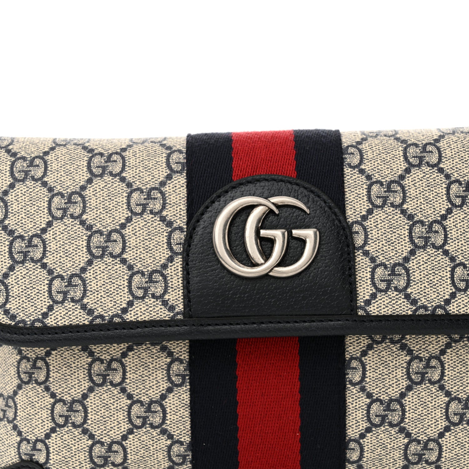 Gucci GG Supreme Monogram Web Small Ophidia Belt Bag 80 32 Beige Navy 8 of 10