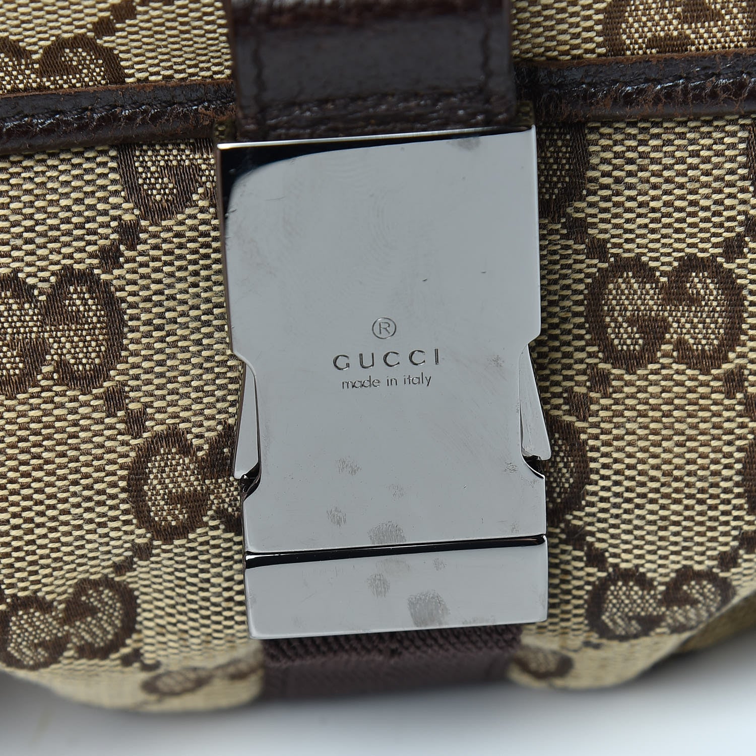 Gucci Monogram Waist Pouch Bag Dark Brown 9 of 12