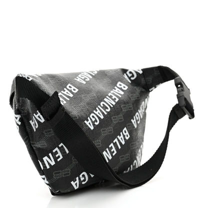Balenciaga Coated Canvas BB Monogram Allover Logo Medium Signature Beltpack Black Grey White 3 of 10