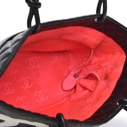 Chanel Calfskin Quilted Large Cambon Tote Black White 5 of 7