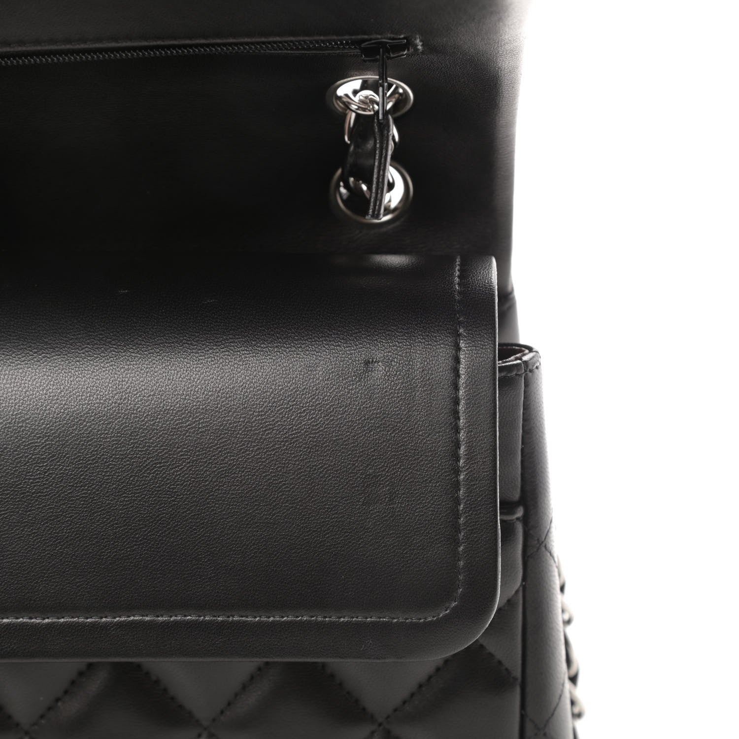 Chanel Lambskin Quilted Jumbo Double Flap Black 12 of 16