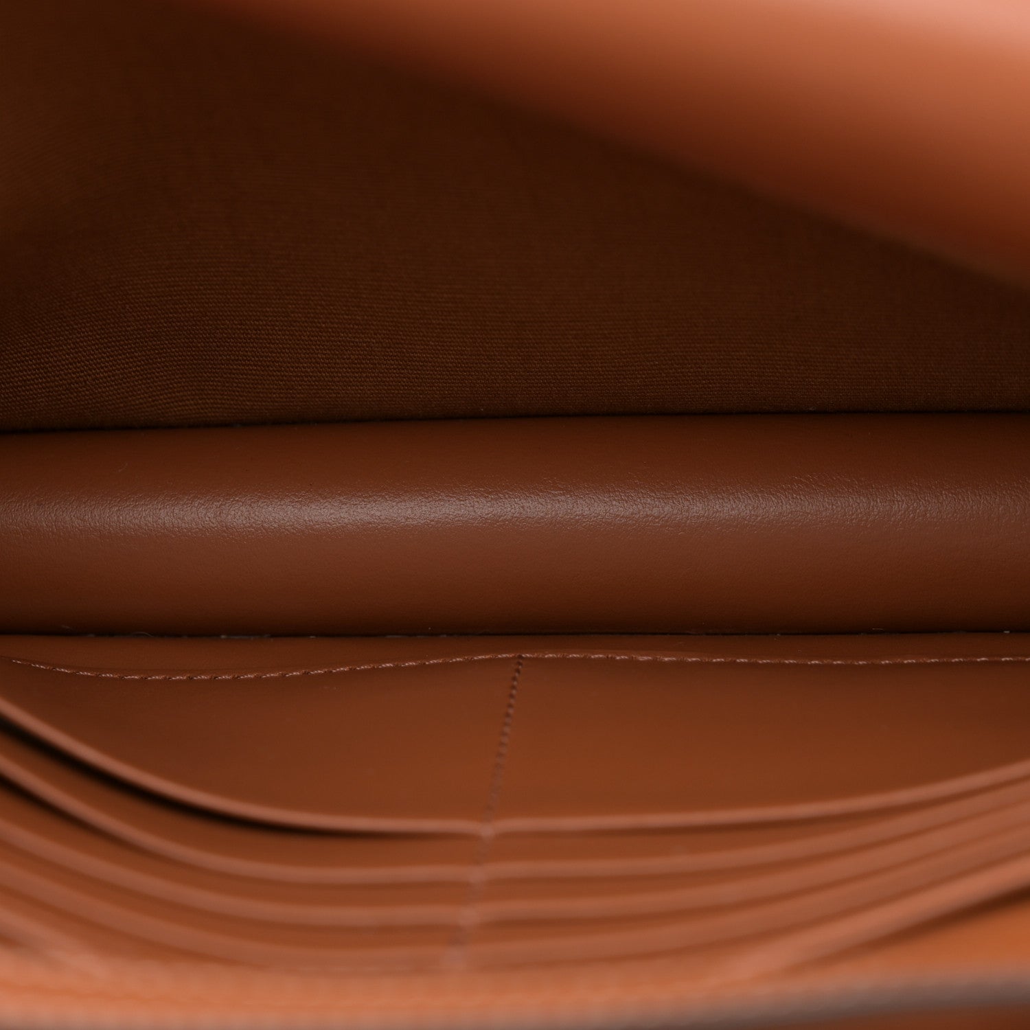Celine Triomphe Canvas Lambskin Wallet On Strap Tan 5 of 17