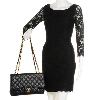 Chanel Caviar Jumbo Single Flap Black 2 of 8