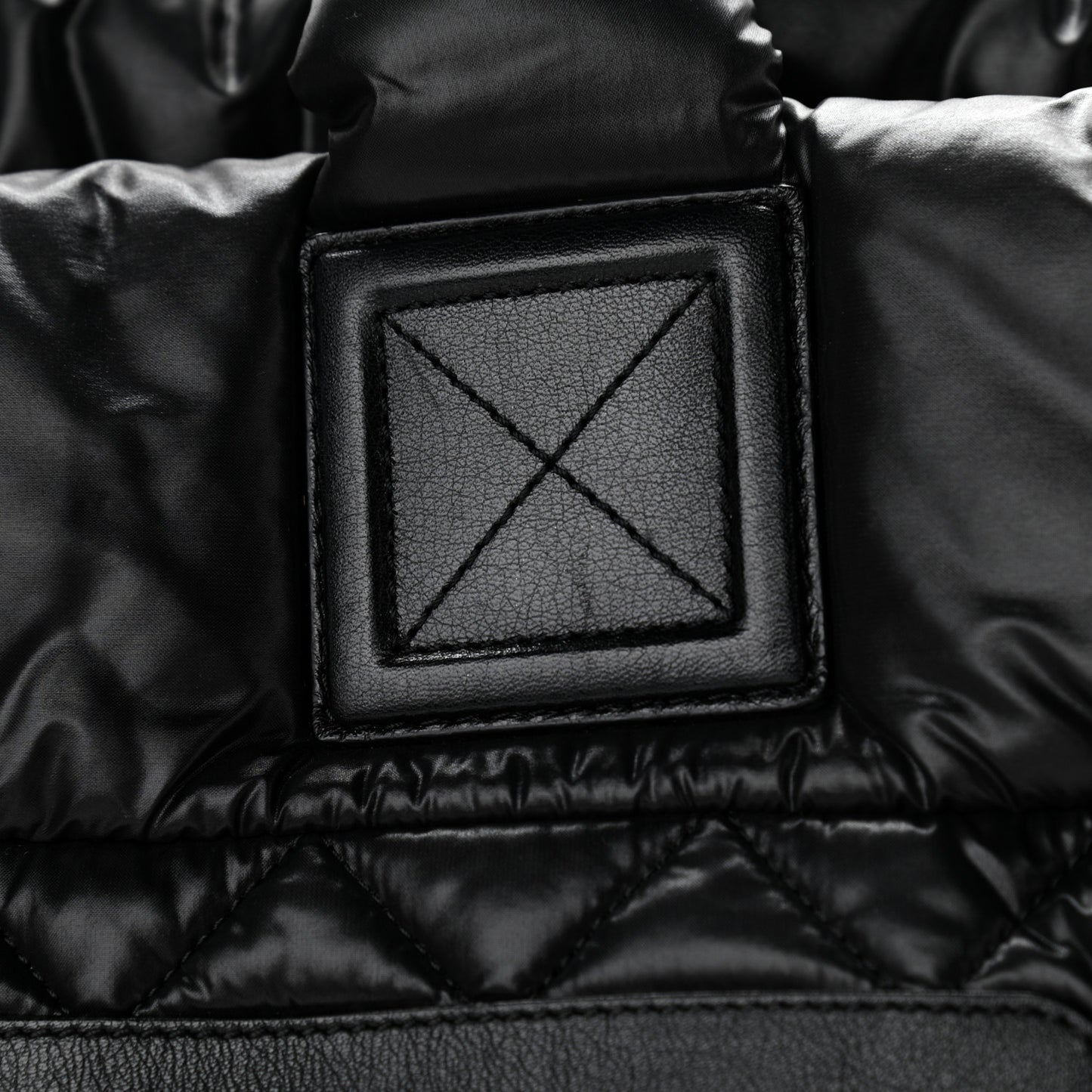 Nylon Quilted Large Coco Cocoon Tote Black