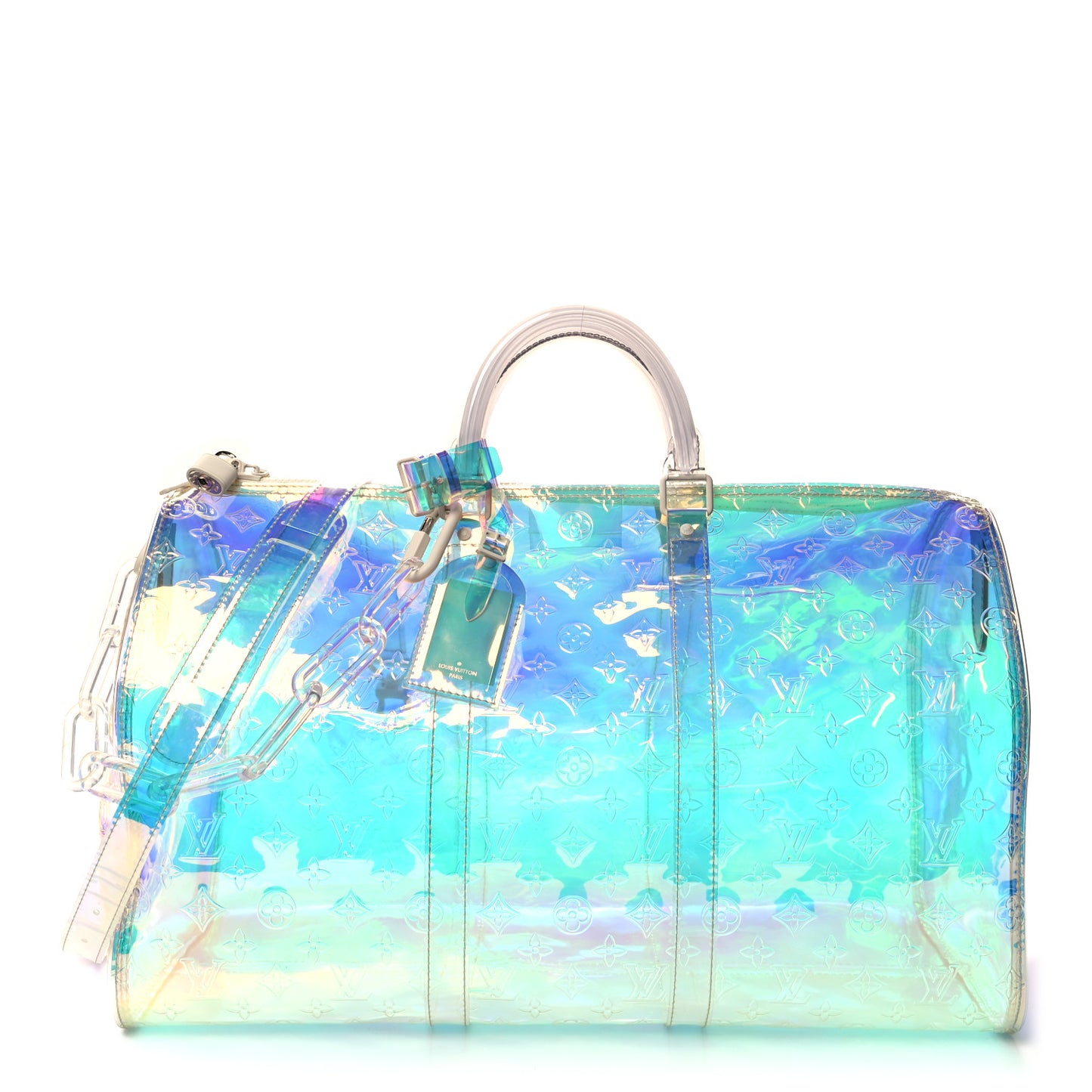 PVC Monogram Keepall Bandouliere 50 Iridescent Prism