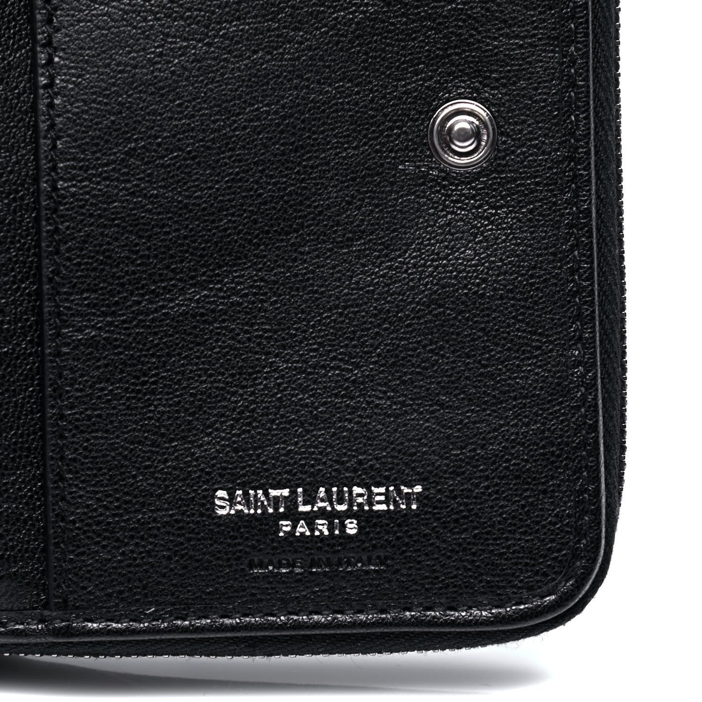 Lambskin Matelasse Chevron Monogram Compact Wallet Black