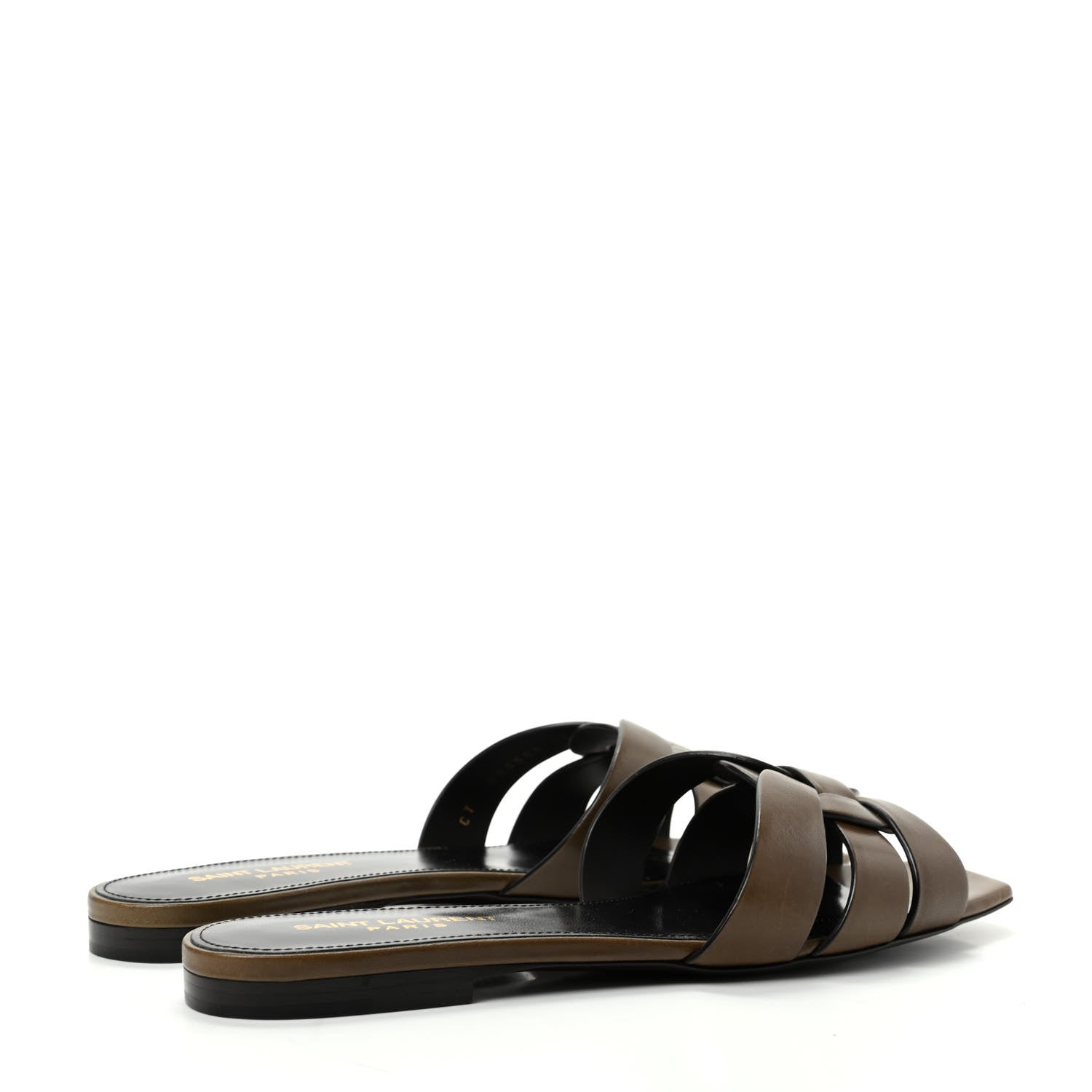Saint Laurent Calfskin Nu Pied 05 Slide Sandals 37 Brown 4 of 11
