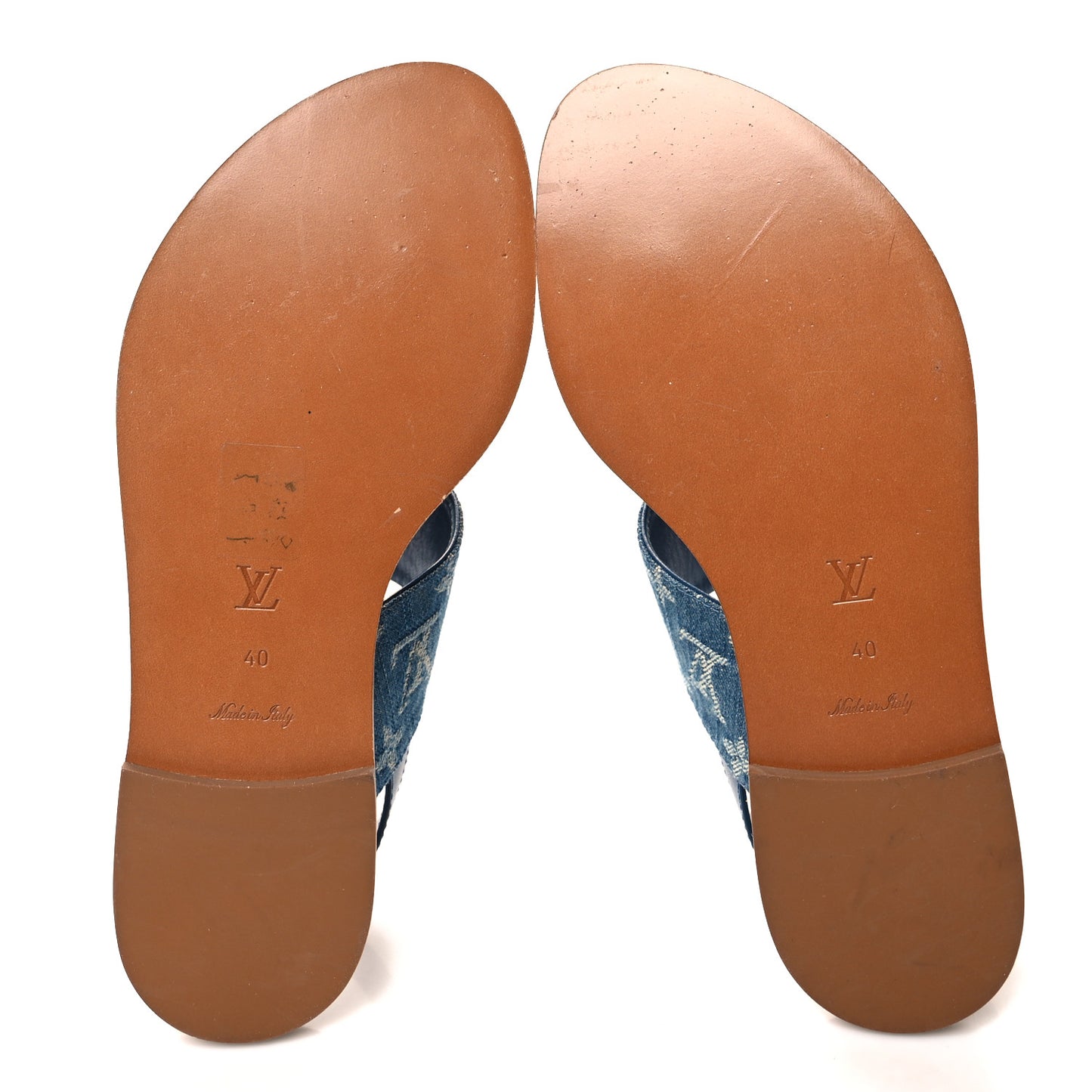 Monogram Denim Starboard Flat Thong Sandal 40 Blue