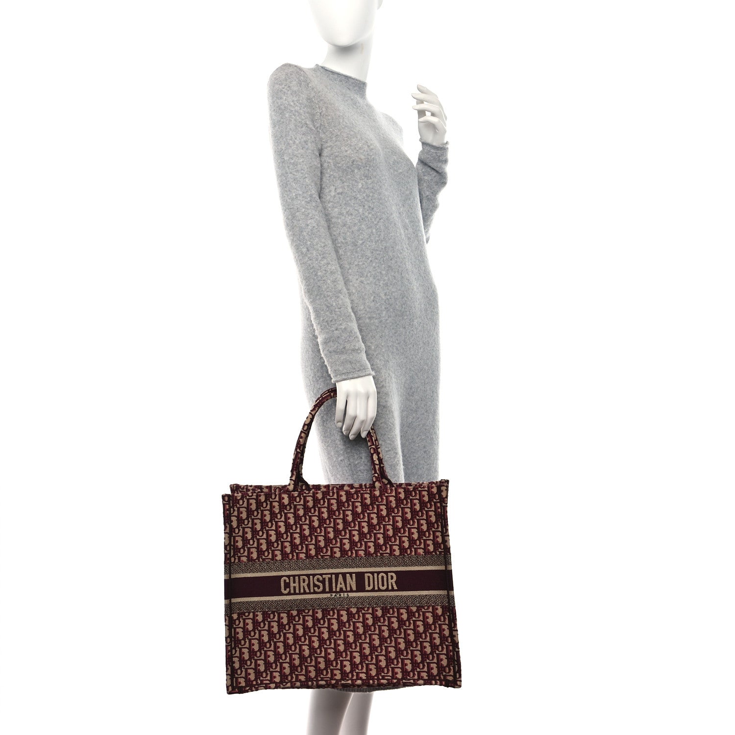 Christian Dior Oblique Large Book Tote Burgundy Multicolor 2 of 13