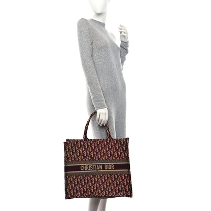 Christian Dior Oblique Large Book Tote Burgundy Multicolor 2 of 13
