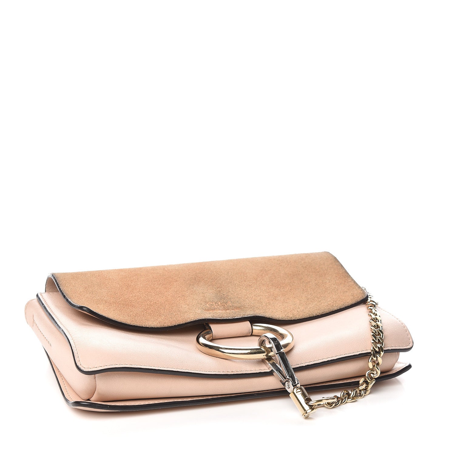 Chloe Suede Calfskin Small Faye Shoulder Bag Cement Pink 4 of 19