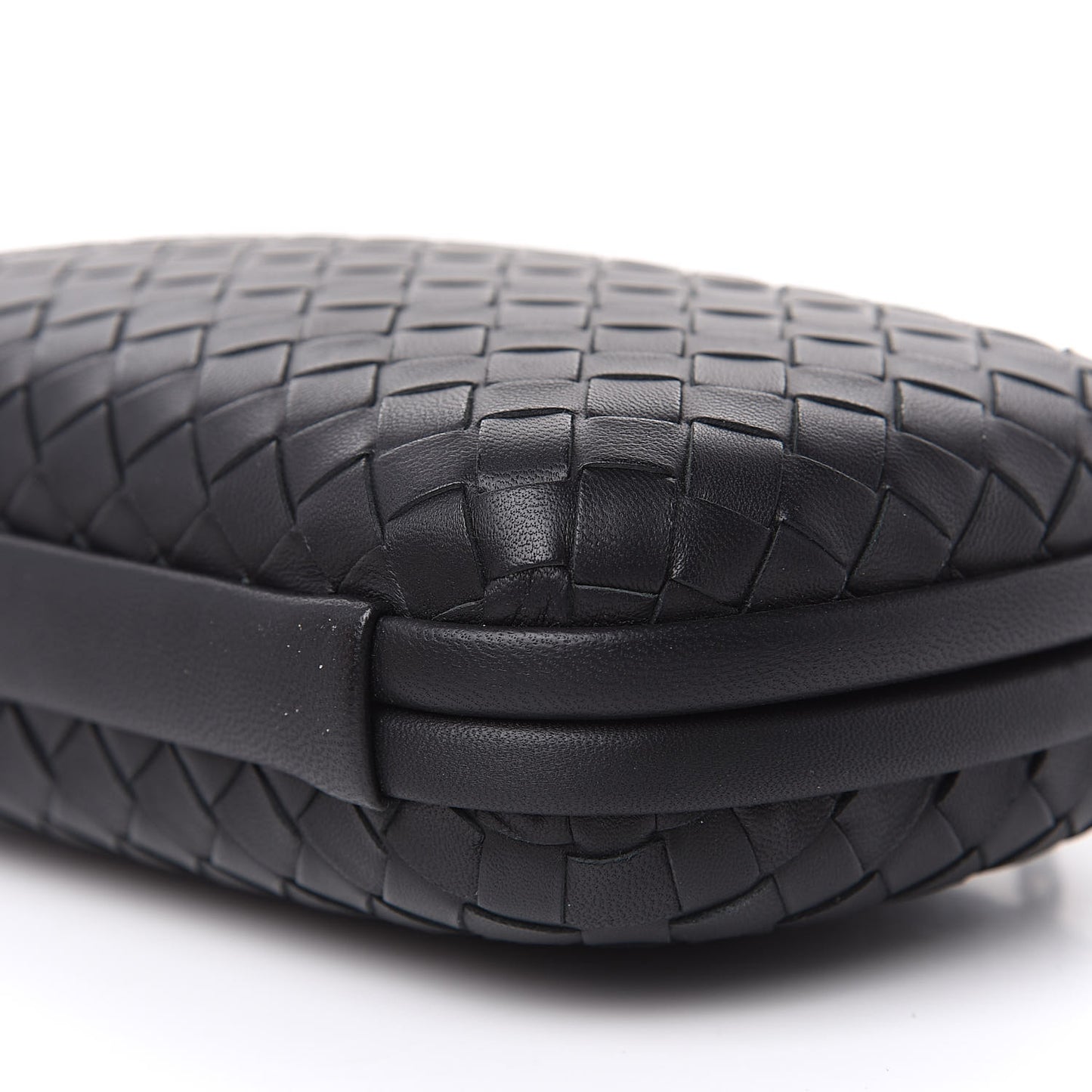 Nappa Intrecciato Chain Knot Clutch Black
