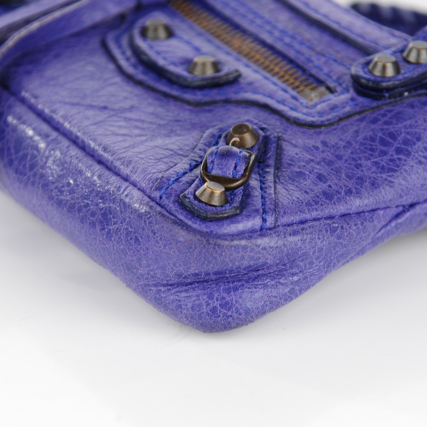 Balenciaga Agneau Classic Hardware Mini First Bag Charm Bleu Lavande 8 of 8