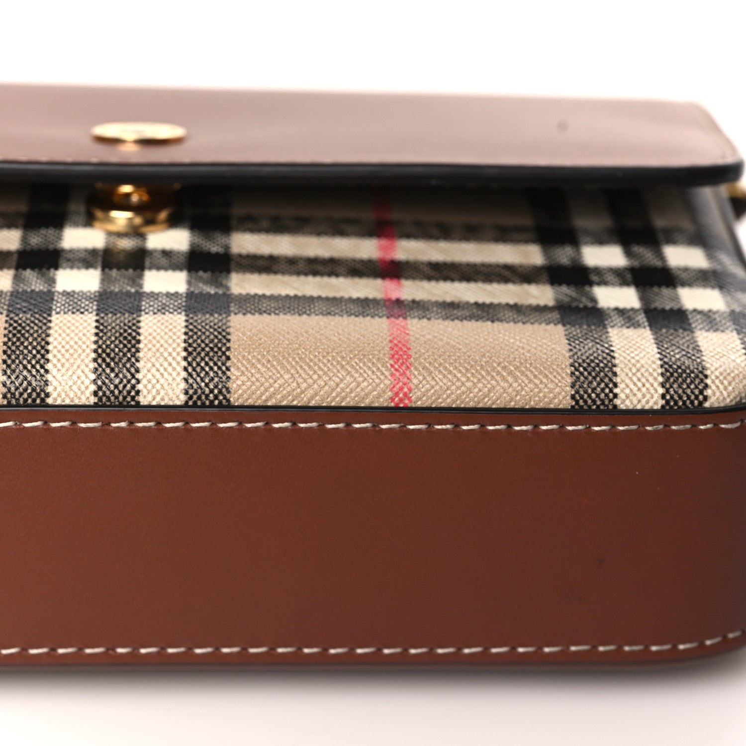 Burberry Calfskin Vintage Check New Hampshire Bag Archive Beige Tan 10 of 10