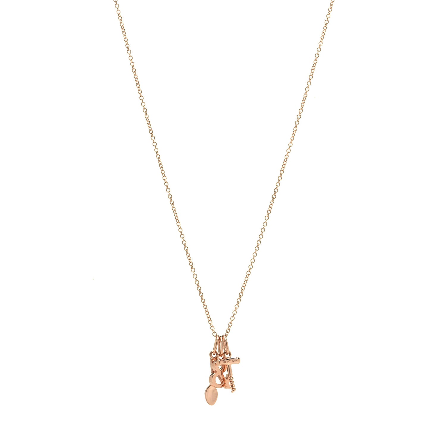 18K Rose Gold Wine and Dine Pendant Necklace