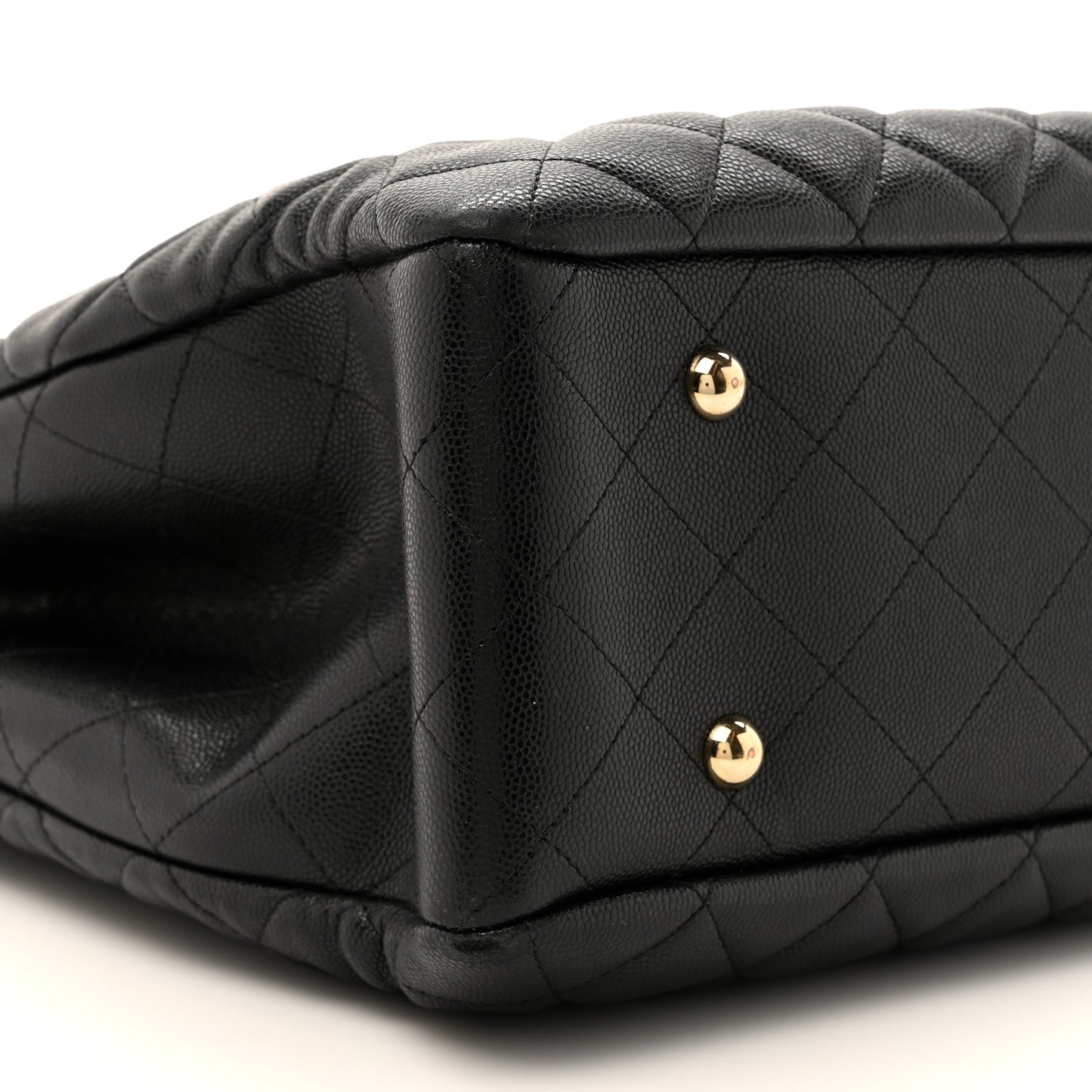 Caviar Quilted Large Shopping Tote Black