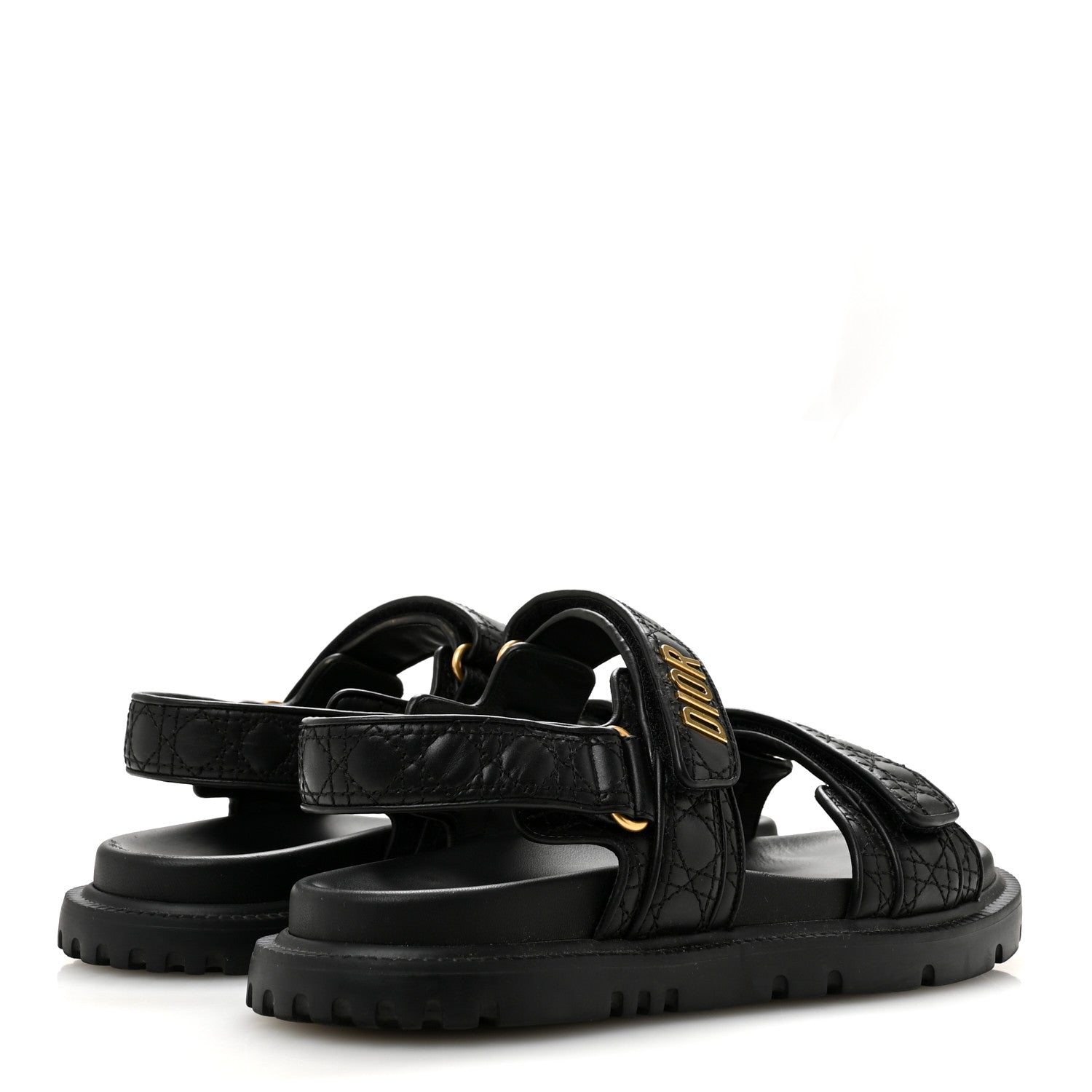 Christian Dior Calfskin Cannage Dioract 10mm Sandals 38.5 Black 5 of 11
