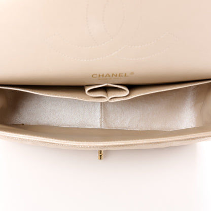 Chanel Iridescent Caviar Quilted Jumbo Double Flap Beige 5 of 13
