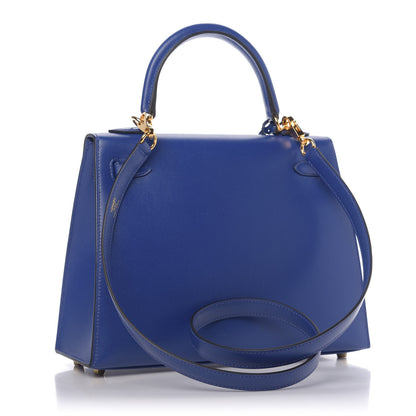 Hermes Tadelakt Kelly Sellier 25 Bleu Electrique 4 of 10