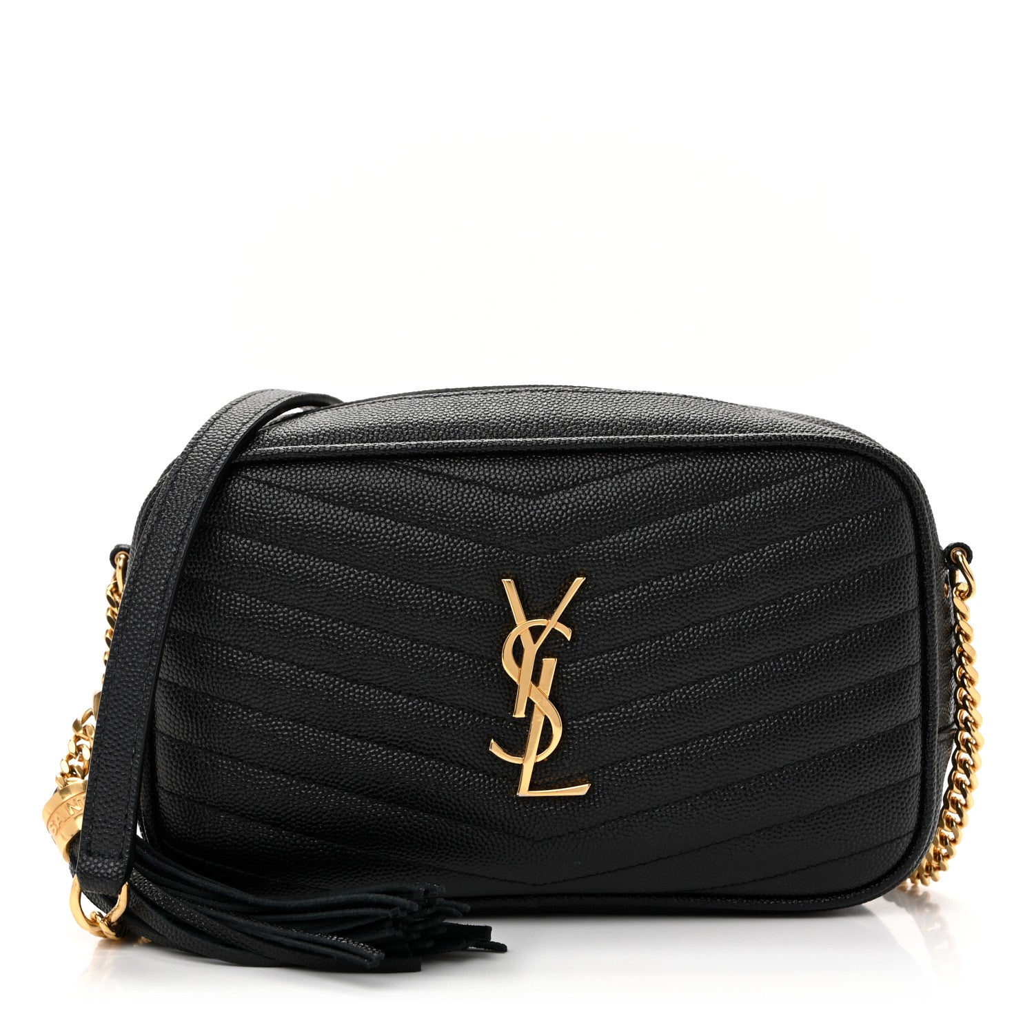 Saint Laurent Grain De Poudre Matelasse Monogram Mini Lou Camera Bag Black 1 of 9
